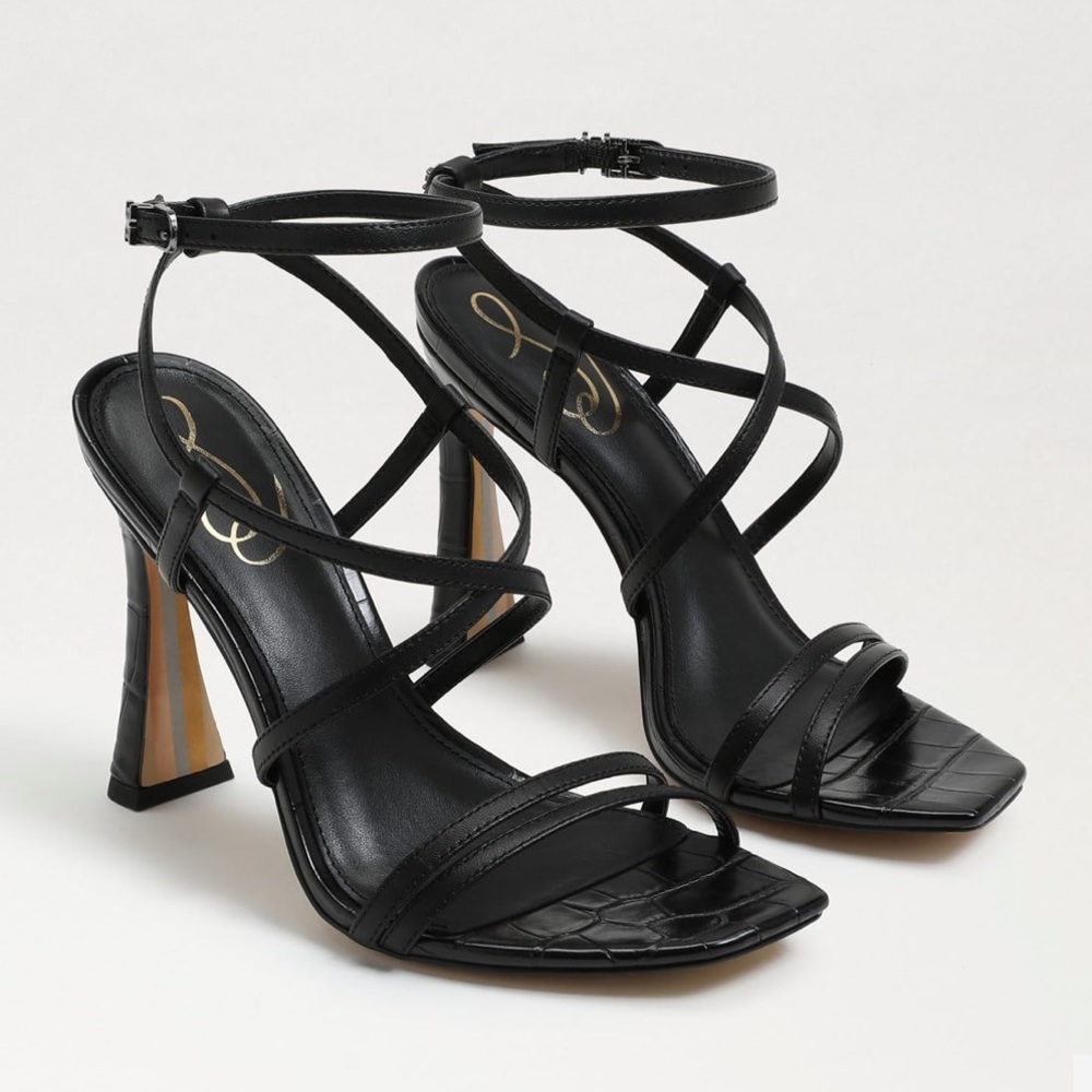 COPY - COPY - Sam Edelman, LELA STRAPPY HEEL, Black leather, 6,5